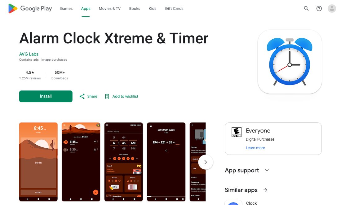 Alarm Clock Xtreme on Google Play, 16 October 2026