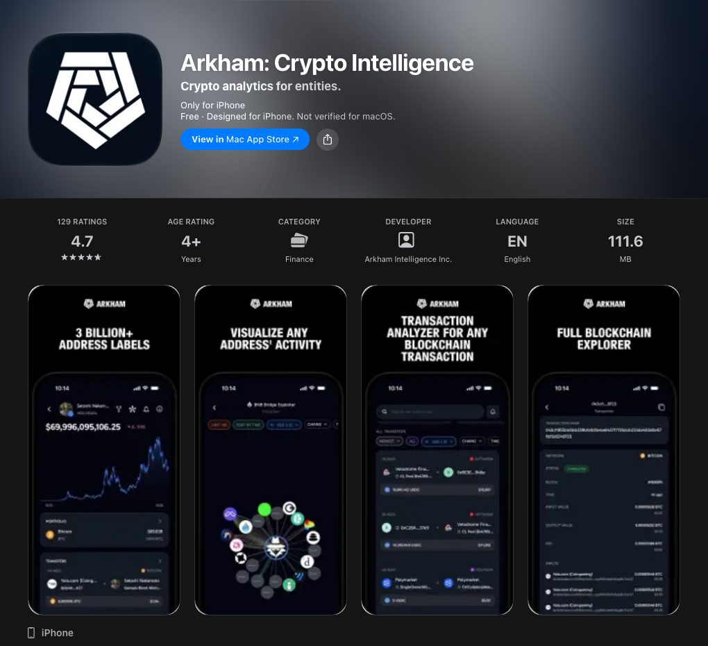 Arkham on the App Store, 16 October 2026