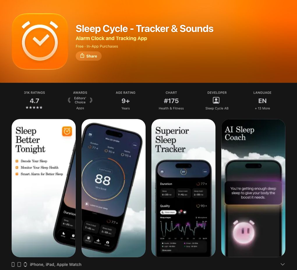Sleep Cycle on the App Store, 16 October 2026